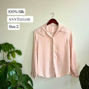 100% Silk, Soft Pink Blouse